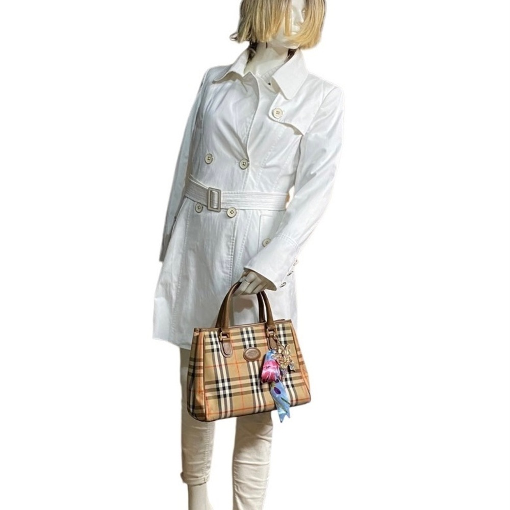 BURBERRY Nova Check Canvas and Leather Handbag 👜 - Picture 4 of 17